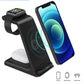 Vertical Three-in-one Wireless Charger 15W Fast Charge Dual-coil Desktop Stand Wireless Charger