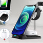Vertical Three-in-one Wireless Charger 15W Fast Charge Dual-coil Desktop Stand Wireless Charger